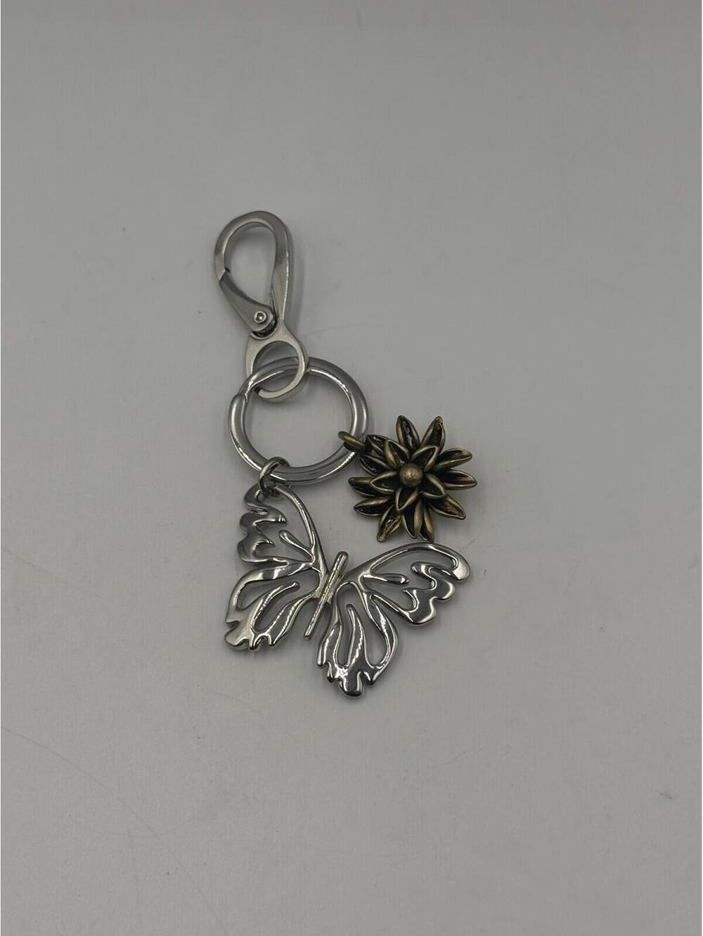 Fossil Y2K Butterfly Keychain Floral Bag Charm